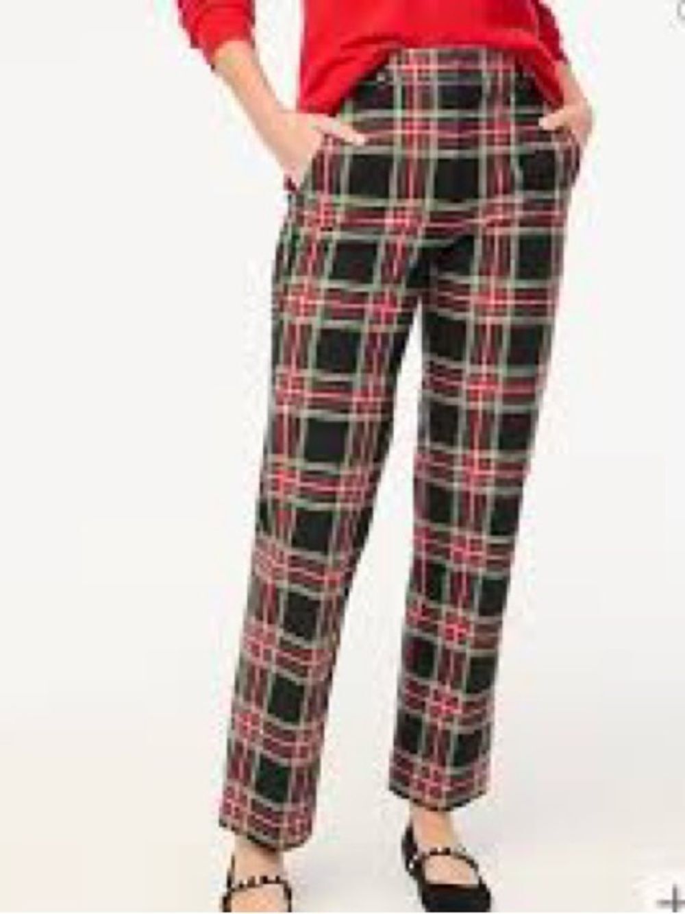 J Crew Tartan Plaid Straight-Leg Women's Pants  14